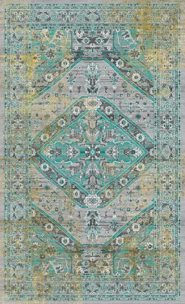 گلیم درجه1 ماندگار ابعاد متنوع زمینه گلیم غلبه سبز کد 1-657 | گلیم سبز کیفیت ضد حساسیت