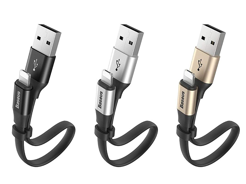 کابل تبدیل 2 کاره USB به لایتنینگ و MicroUSB بیسوس مدل Two In One به طول 23 سانتی متر