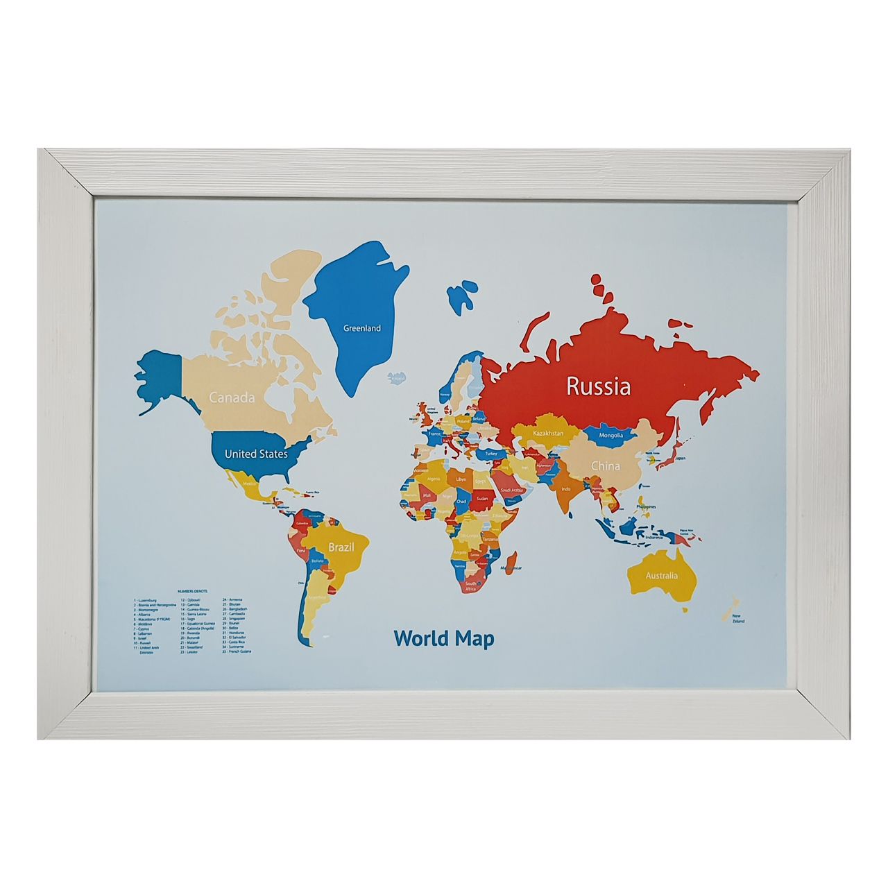 تابلو نقشه جهان مدل PrWM1w اندازه A4