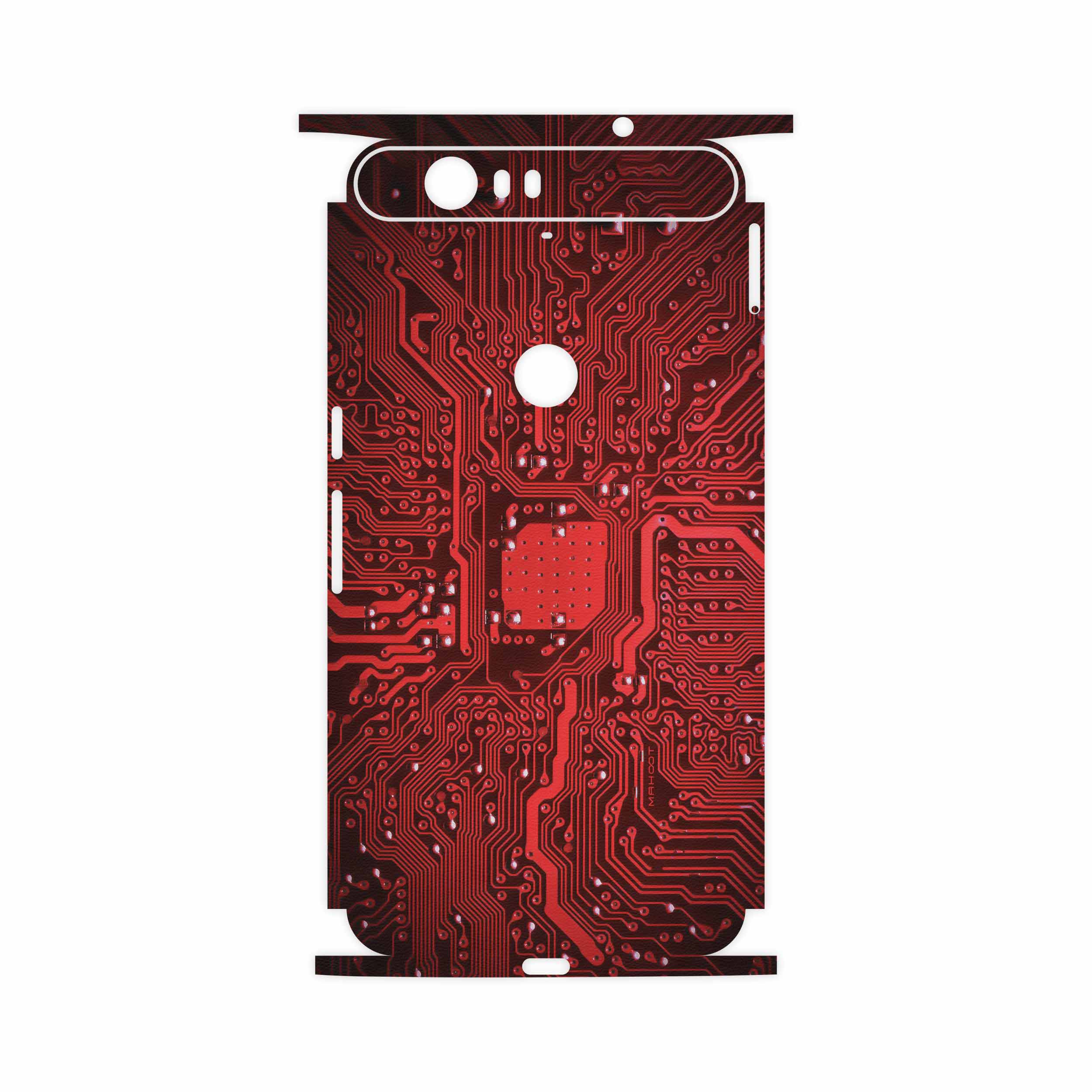 برچسب پوششی ماهوت مدل Red Printed Circuit Board-FullSkin مناسب برای گوشی موبایل گوگل Nexus 6P