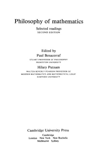 خرید و دانلود نسخه کامل کتاب Philosophy of Mathematics: Selected Readings