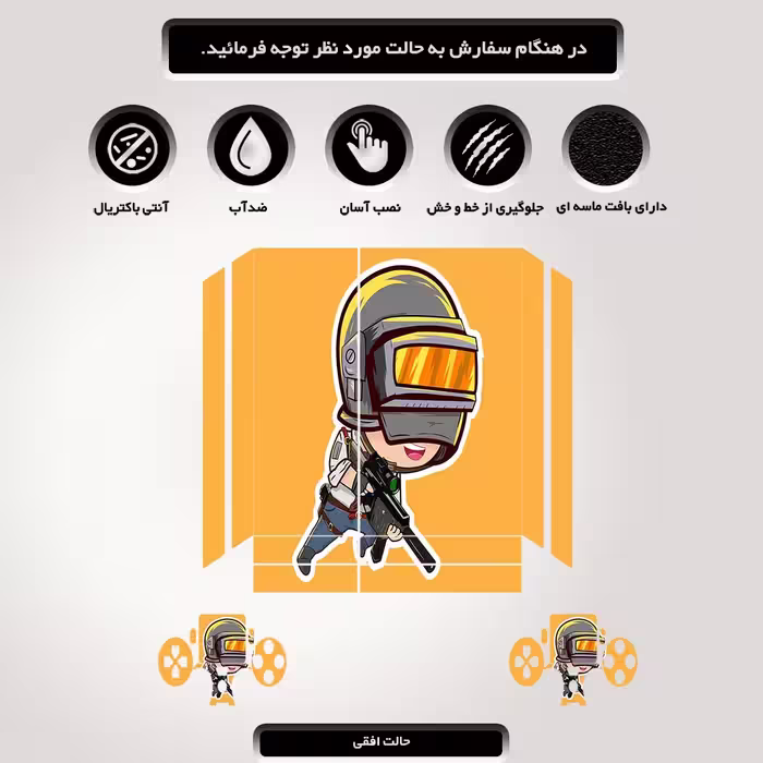 برچسب پلی استیشن ۴ مدل ps4 fat طرح pubg soldier کد PS-1033