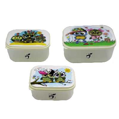 ظرف نگهدارنده مدل بلوط طرح جغد خانواده کد YP-MOSTATIL-03 مجموعه 3 عددی