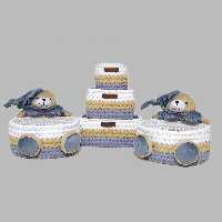 ست سبد لوازم کودک طرح خرس دوقلو کد 1 مجموعه 5 عددی