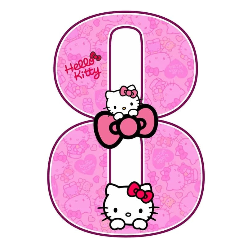 استند رومیزی تولد مدل عدد 8 طرح کیتی