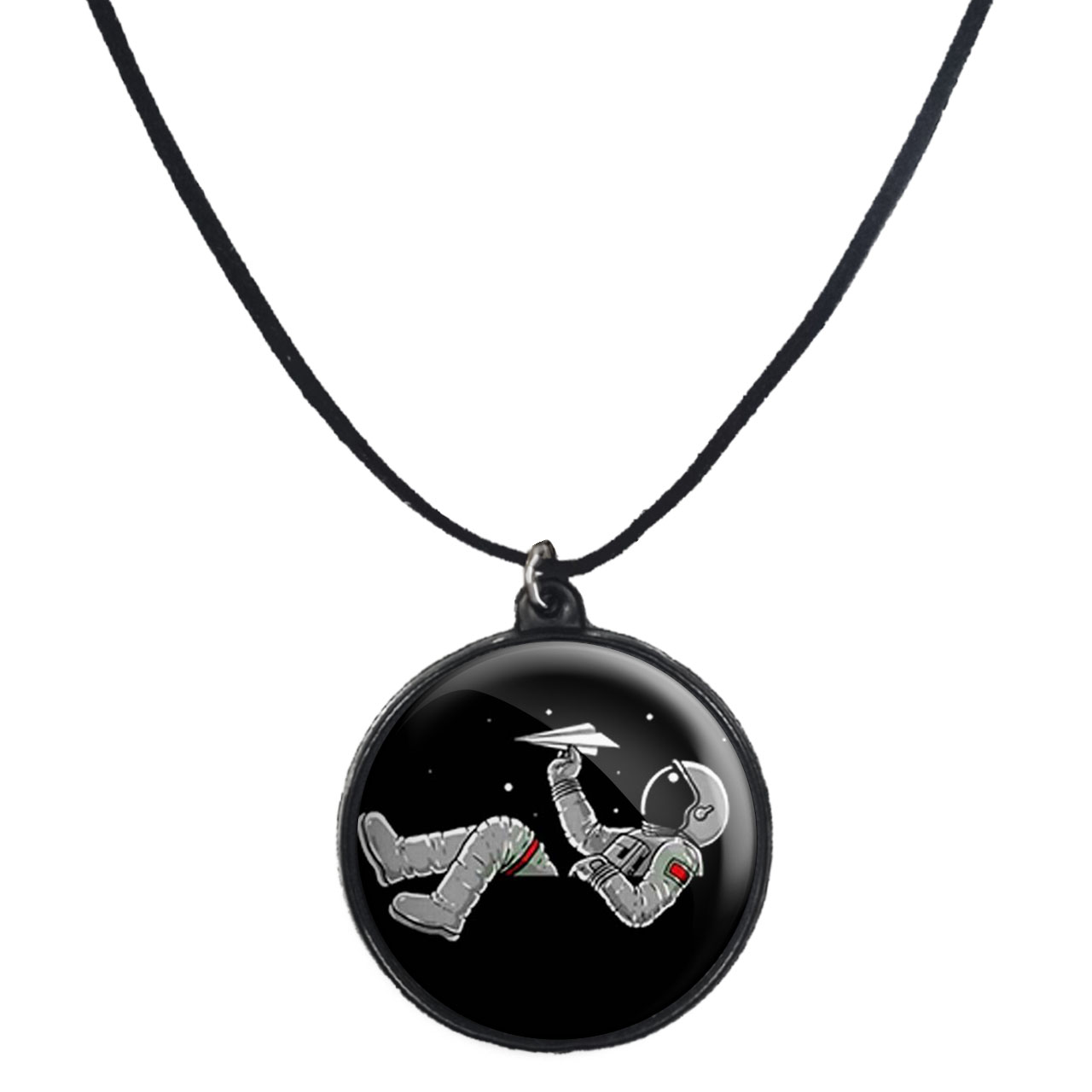 گردنبند پرمانه طرح فضانورد کد pmb.10476 مدل دو طرفه