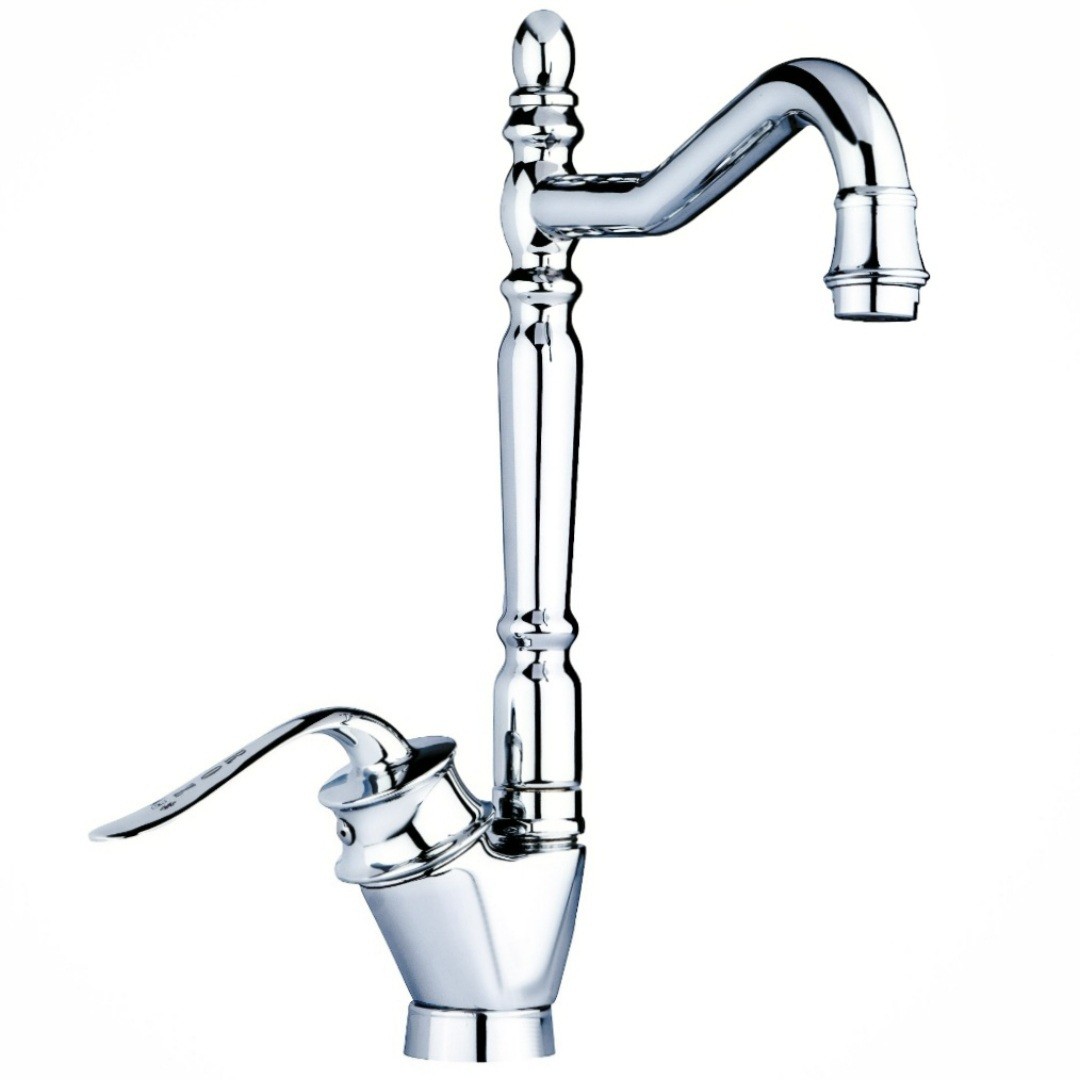 شیر آشپزخانه شیرآلات رز مدل هلن کروم تنه سنگین و تمام برنجی 