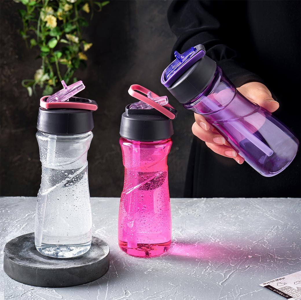 بطری کمردار کوچک مانیا مدل نی دار 390ml