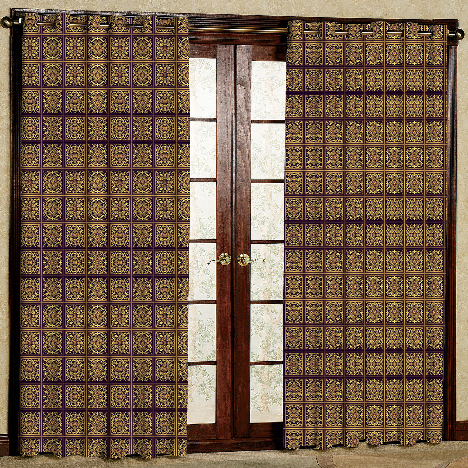 پرده مدل طرح دار هازان پانچی کد 4089 سایز 140x200 سانتی متر