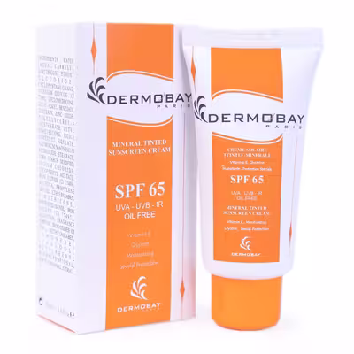 کرم ضدآفتاب رنگی درموبای مدل SPF65 مناسب پوست های چرب حجم 50 میلی لیتر