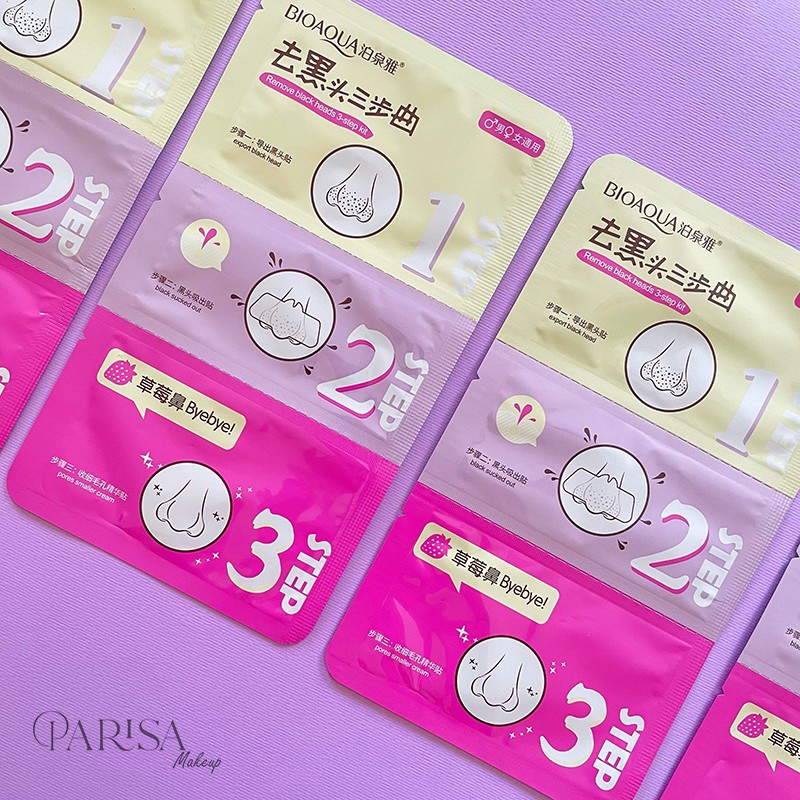 ماسک بینی چسب بینی از بین برنده کامل و عمقی جوش های سر سیاه روی بینی چونه یا پیشانی و پاکسازی عمیق سه مرحله ای