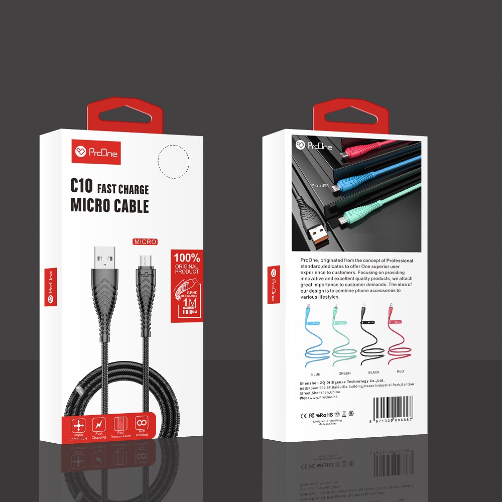 کابل شارژ تبدیل USB به Micro USB پرووان مدل PCC170(C10)