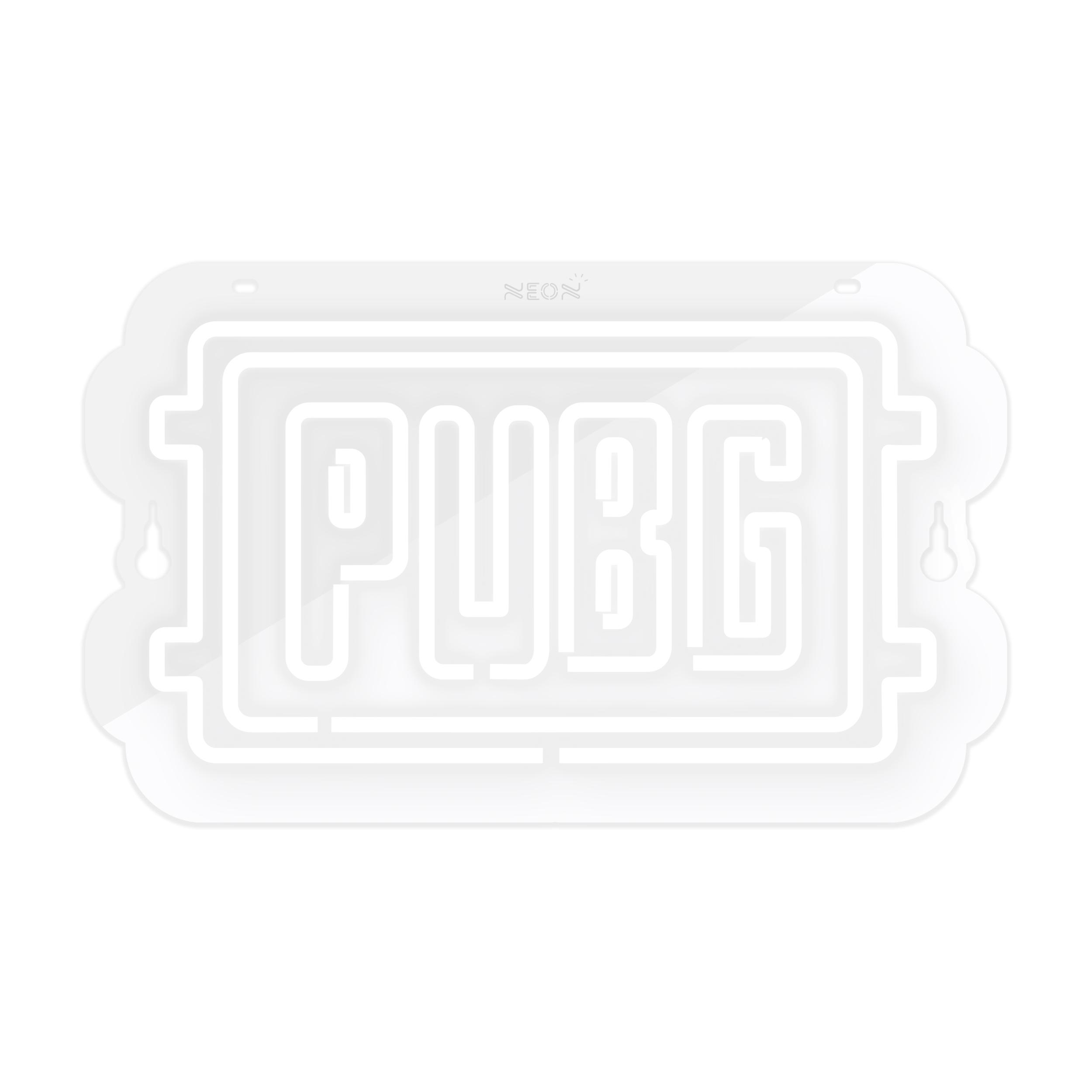 چراغ دیواری نئون دیزاین طرح Pubg-Logo-GL_WHT