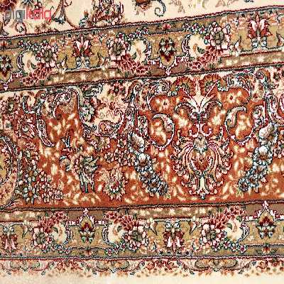 فرش ماشینی زمرد مشهد طرح افشان زمینه کرم