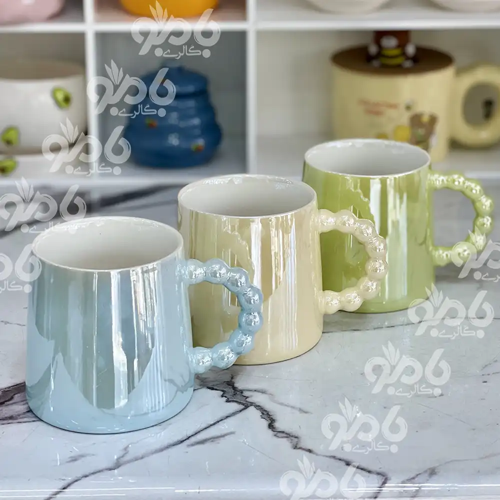 ماگ سرامیکی دسته مرواریدی هلوگرام