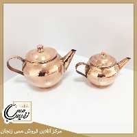 ست کتری و قوری مسی دسته مسی