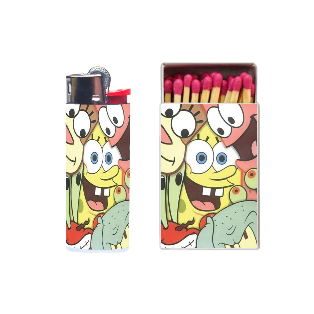 فندک مدل باب اسفنجی کد 1586 به همراه کبریت