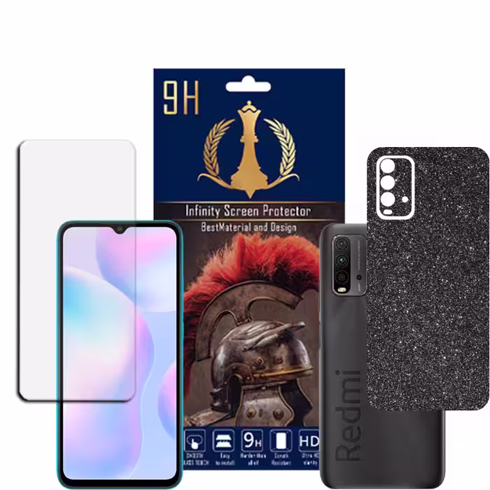 برچسب پوششی اینفینیتی مدل PRO MAX مناسب برای گوشی موبایل شیایومی REDMI 9T به همراه محافظ صفحه نمایش