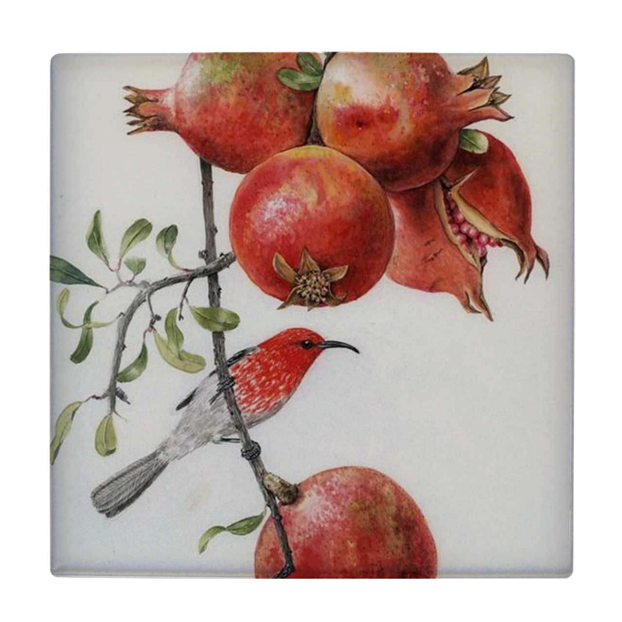  کاشی طرح پرنده و شاخه انار کد wk1013