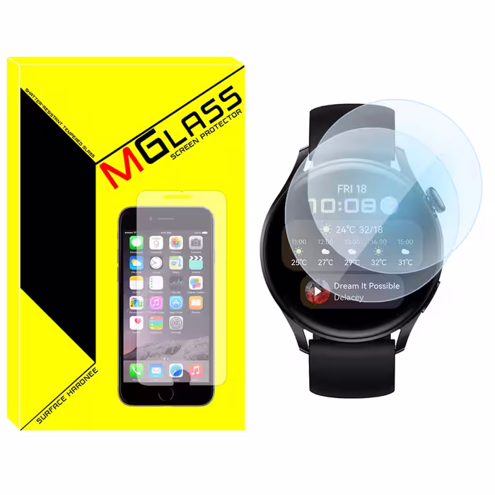 محافظ صفحه نمایش شیشه‌ای ام گلس مدل SH-MG مناسب برای ساعت هوشمند هوآوی Watch 3 Active Edition بسته دو عددی