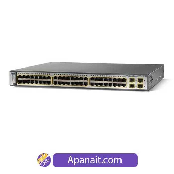 سوئیچ شبکه سیسکو 48 پورت WS-C3750G-48PS-S