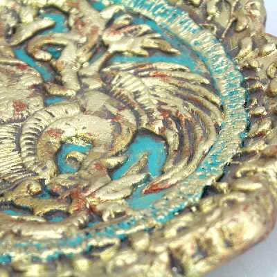 شمعدان سفالی مدل دیواری طرح سیمرغ و اژدها