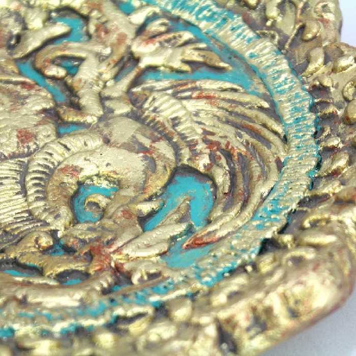 شمعدان سفالی مدل دیواری طرح سیمرغ و اژدها