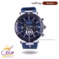 ساعت الکسا مردانه بند رابر سورمه ای کرنوگراف 3004/1