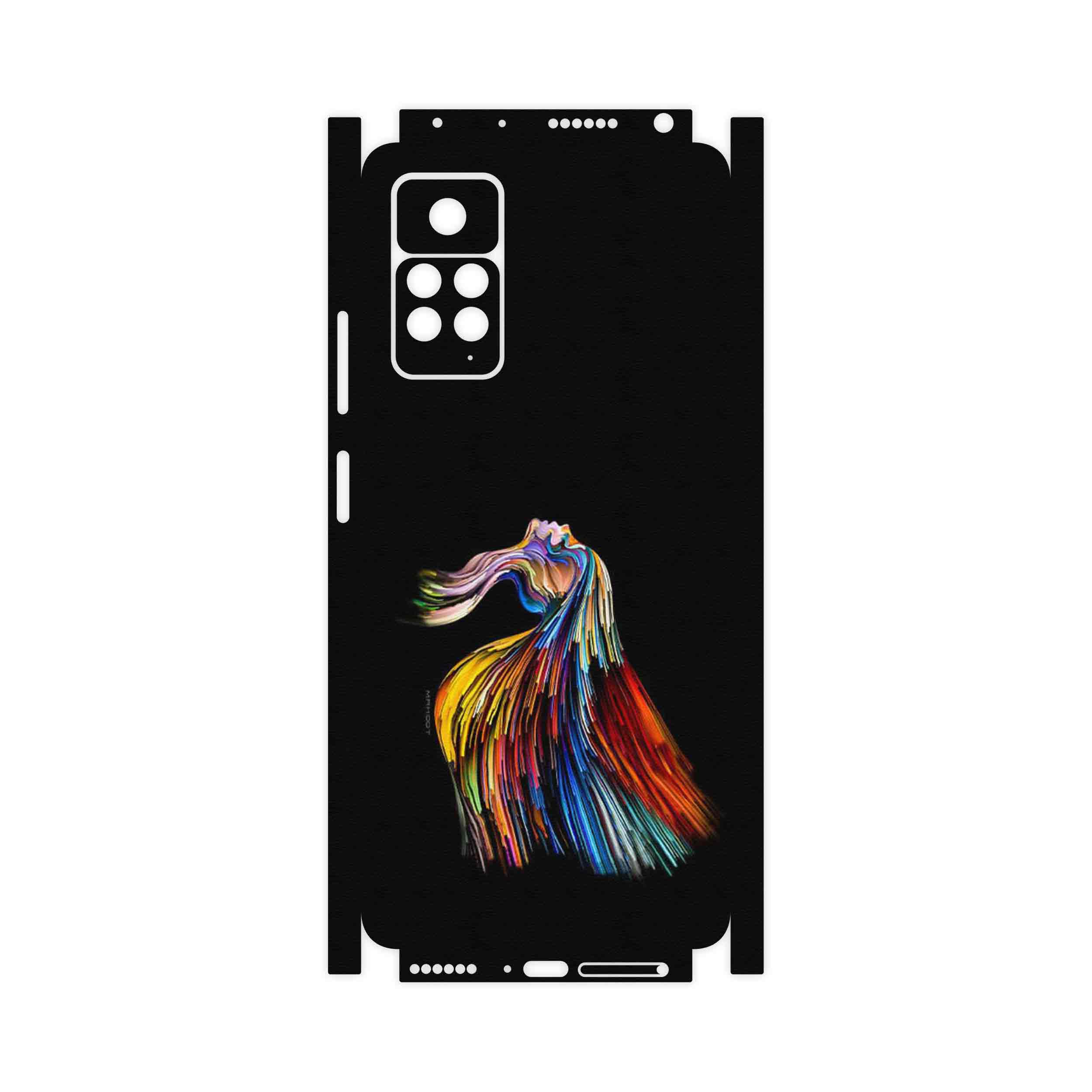 برچسب پوششی ماهوت مدل Rainbow Hair Digital Art-FullSkin مناسب برای گوشی موبایل شیائومی Redmi Note 11 Pro