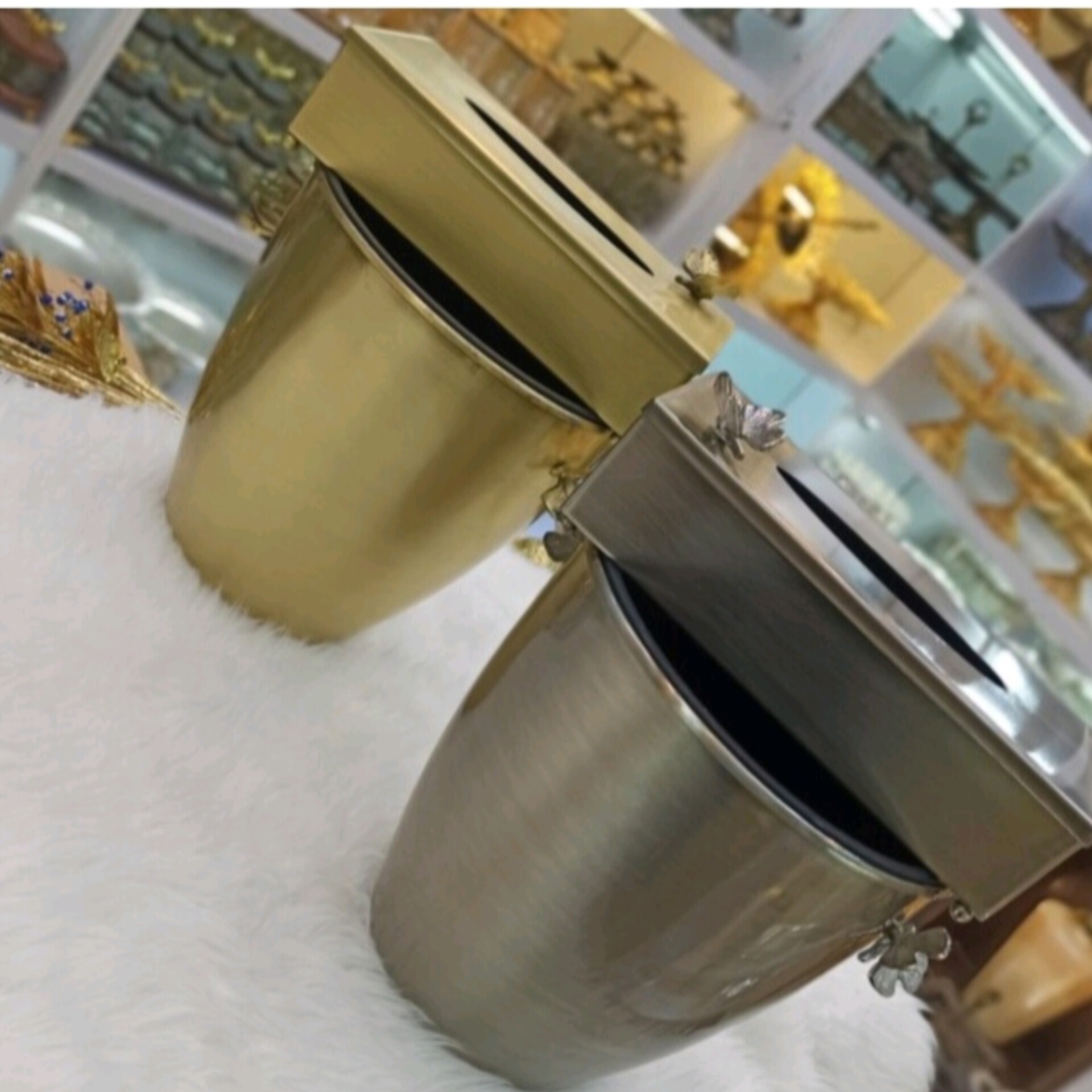 سطل و دستمال نیکل طرح پروانه کیفیت عالی (ساده و خاص مخصوص شیک پسندا)