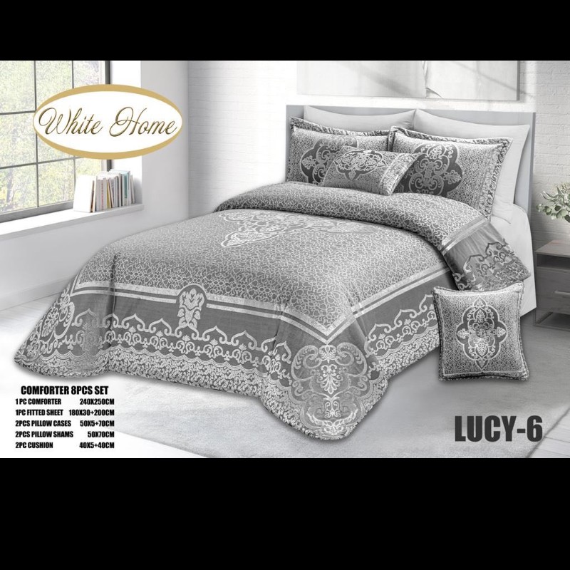 روتختی مخمل پنلی ترک درجه یک برند وایت هوم طرح لوسی طوسی