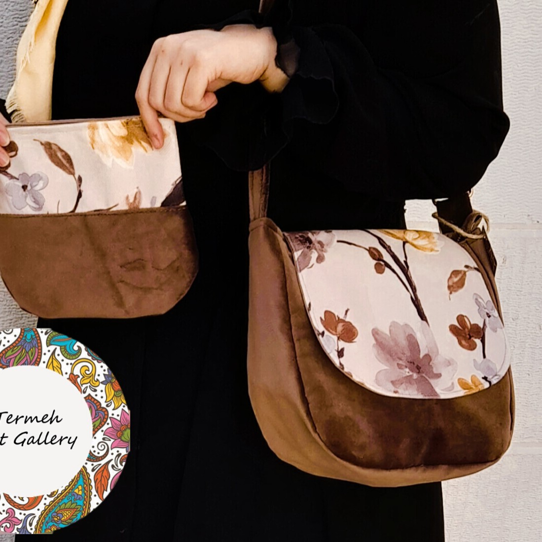 کیف پارچه ای جنس مخمل کوبیده درجه یک سایز متوسط