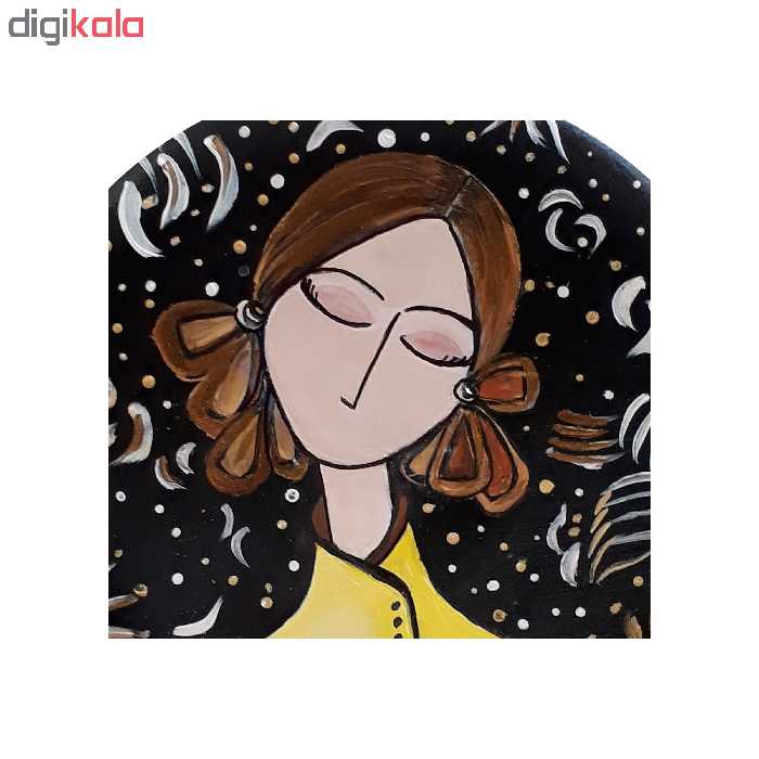 بشقاب سفالی طرح دختر آرام کد D18-S25