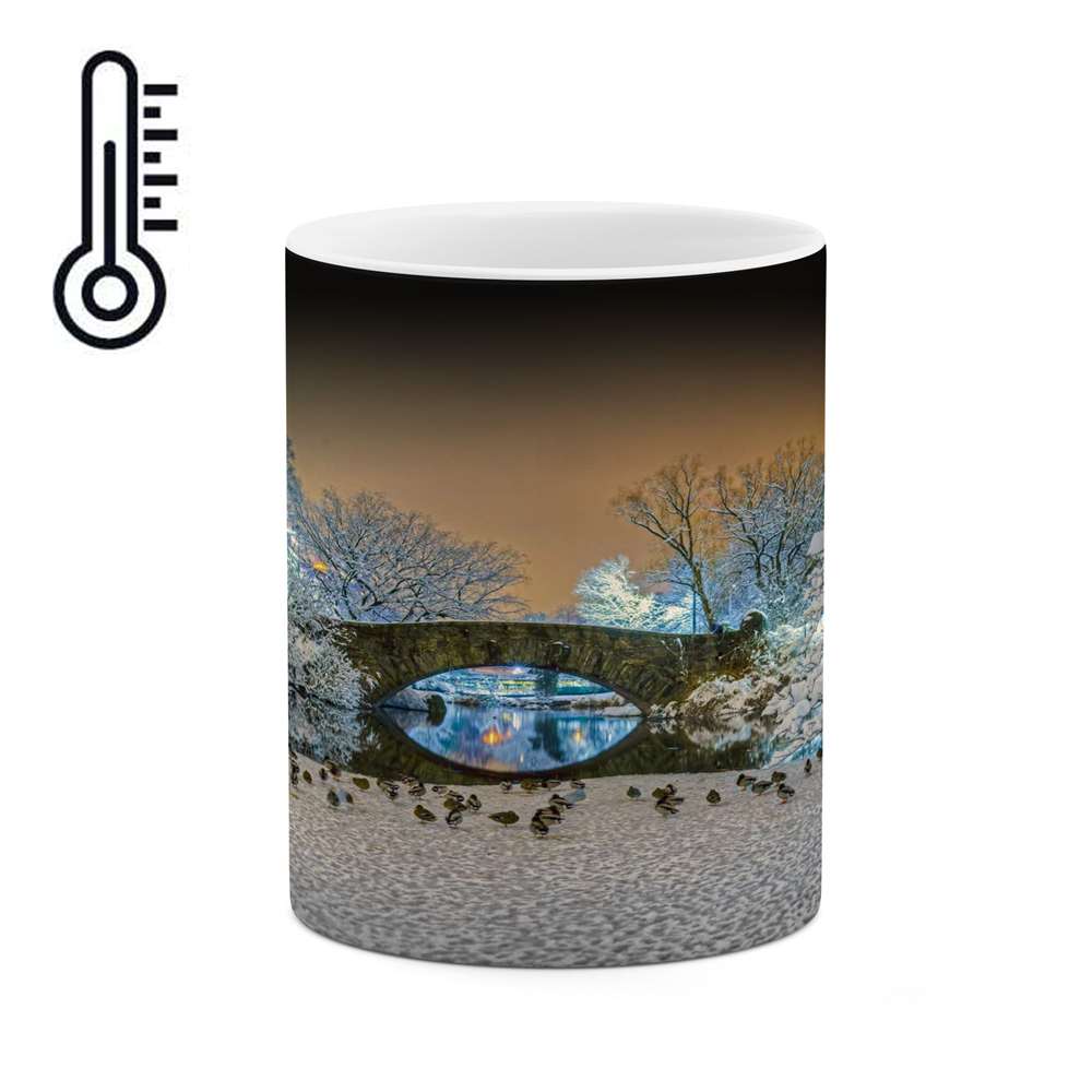 ماگ حرارتی کاکتی طرح منظره برفی مدل mgh15019