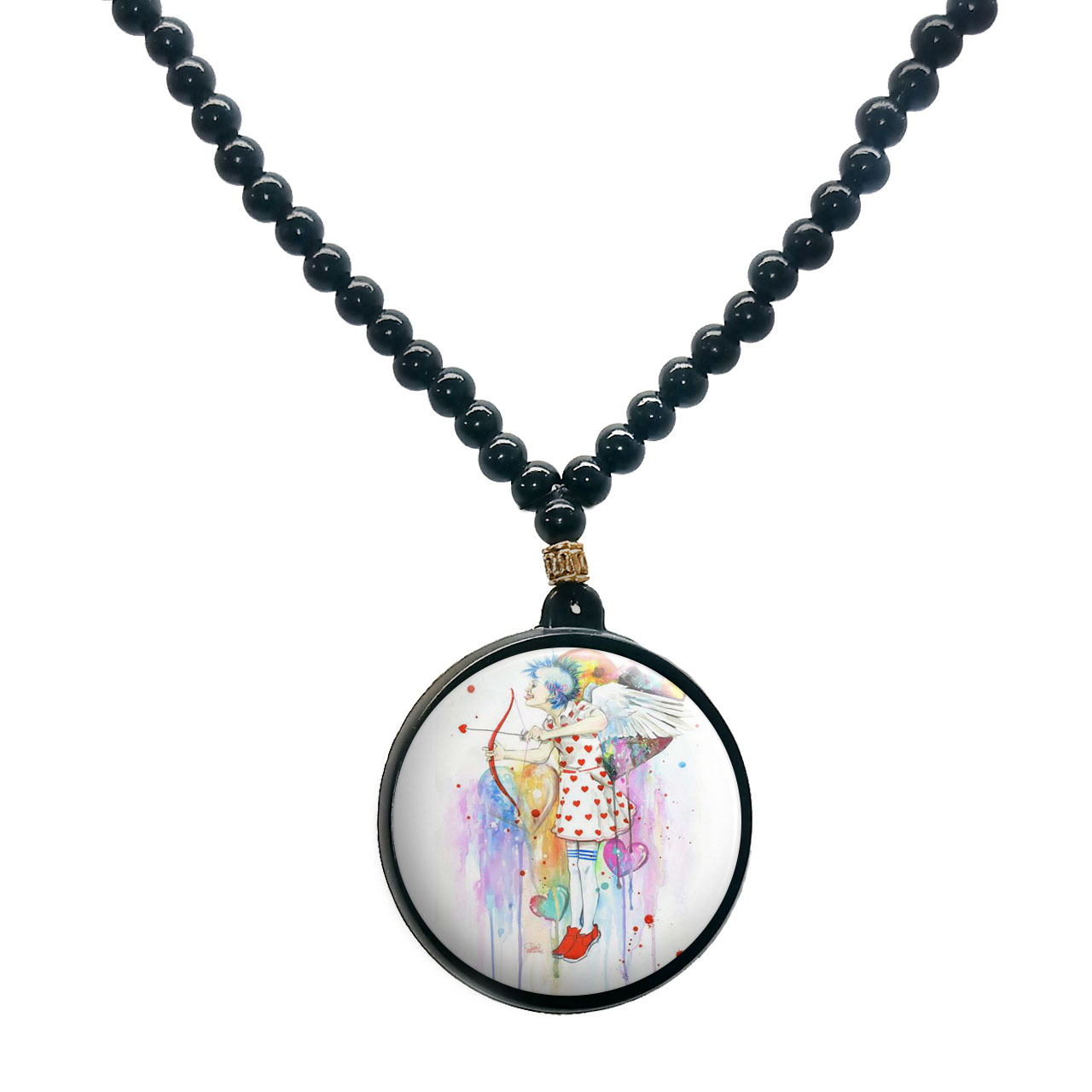 گردنبند پرمانه طرح دخترونه کد pmd.4404 مدل دو طرفه