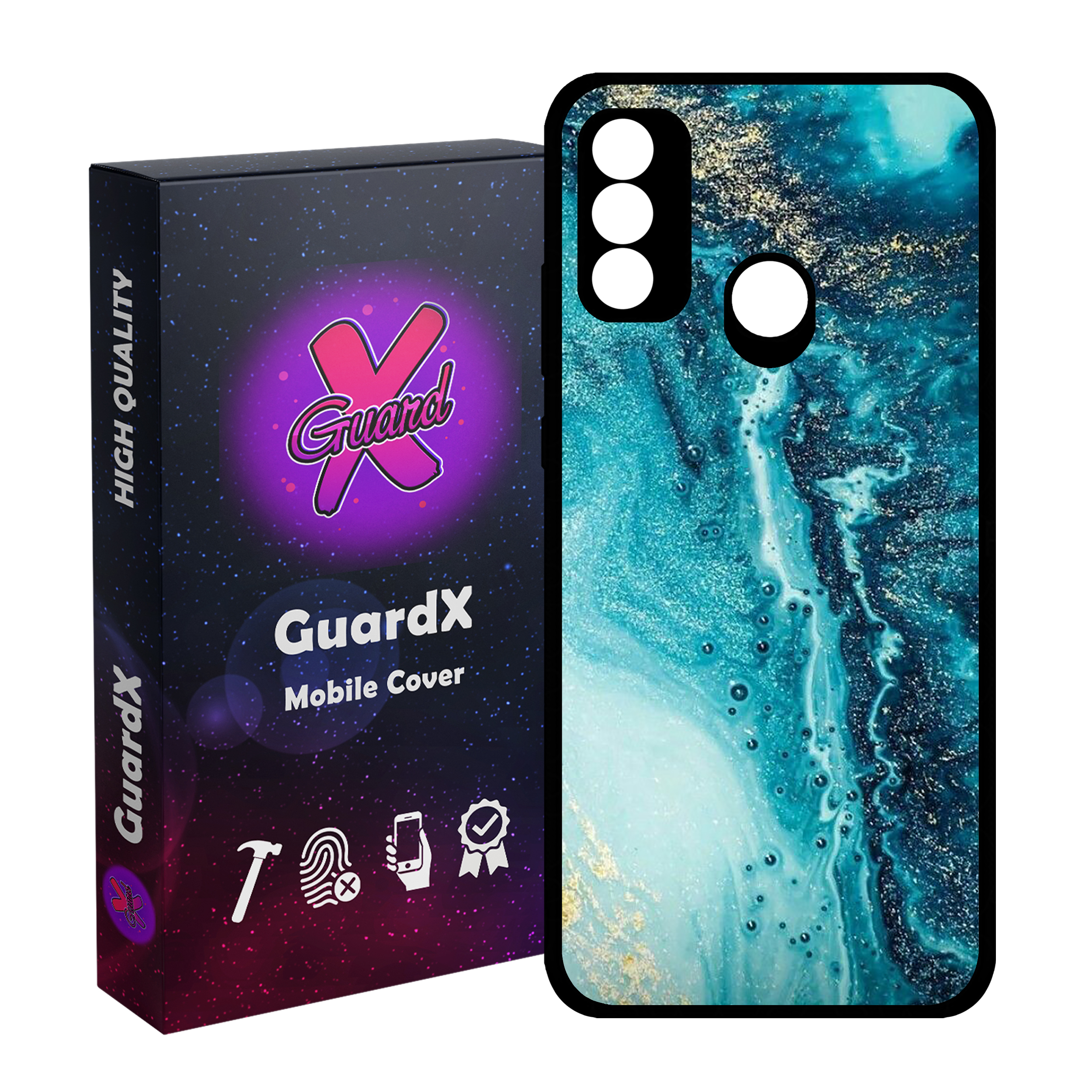 کاور گارد ایکس طرح آبی مدل Glass10402 مناسب برای گوشی موبایل هوآوی P Smart 2020