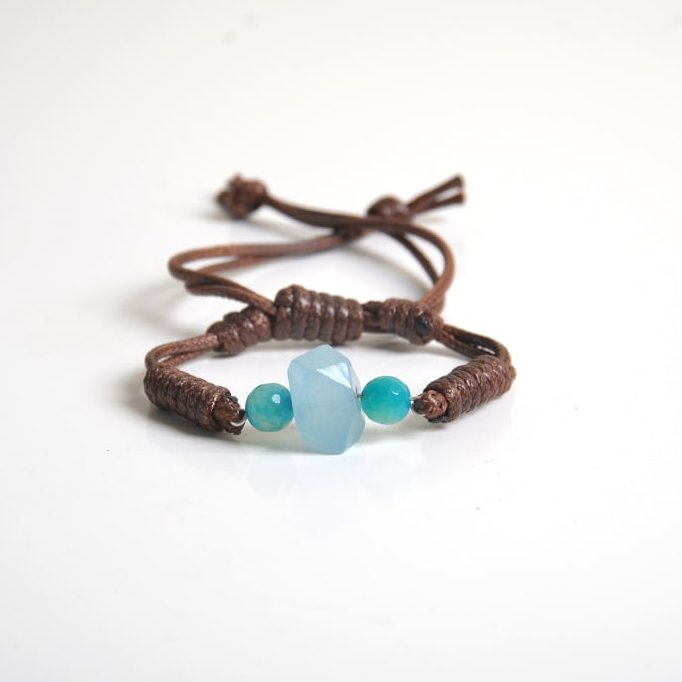 دستبند بافت جیدیت با چرم مصنوعی