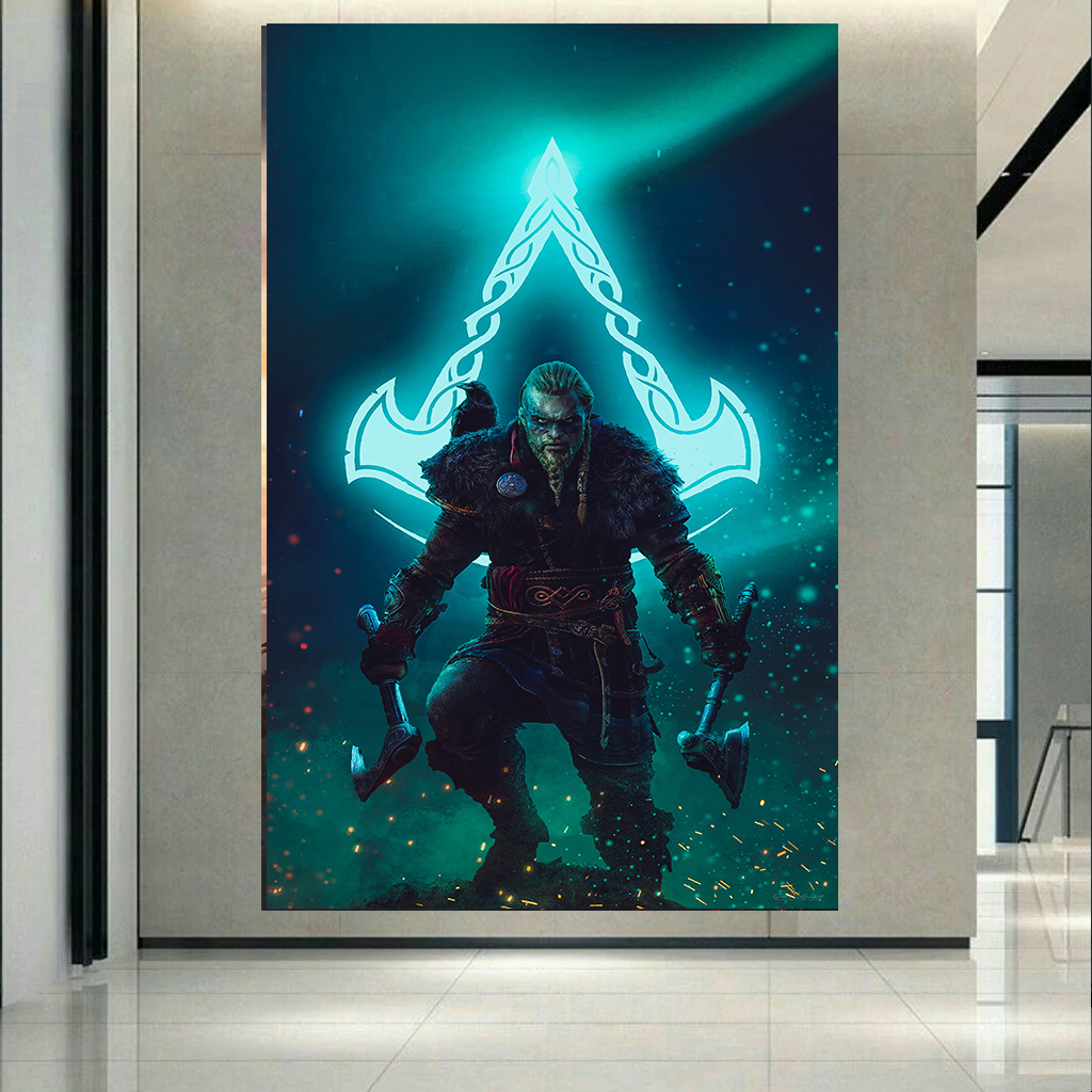 تابلو بوم طرح گیم مدل Assassins Creed Valhalla کد AR2437