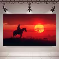 تابلو شاسی طرح Red Dead Redemption مدل غروب کد AR304715 | دنیای قاب