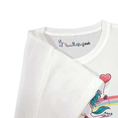 تی شرت بچگانه پرمانه طرح یونیکورن کد pmt.3326