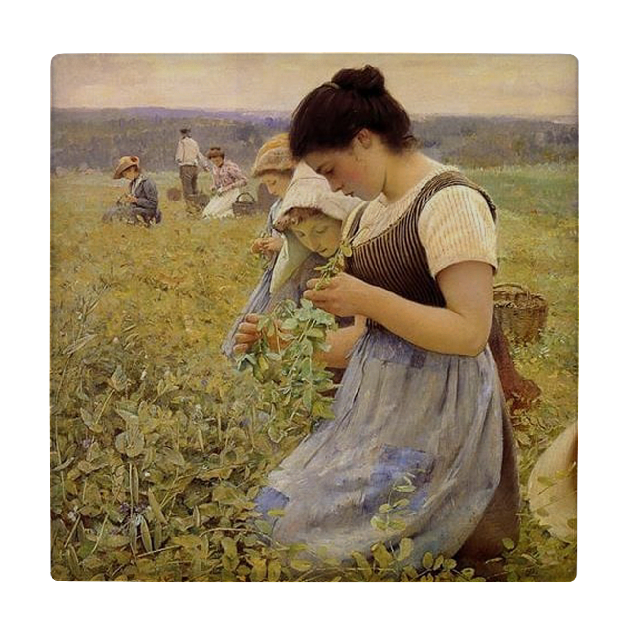 کاشی کارنیلا طرح دختران روستایی مدل لوحی کد WKB747 