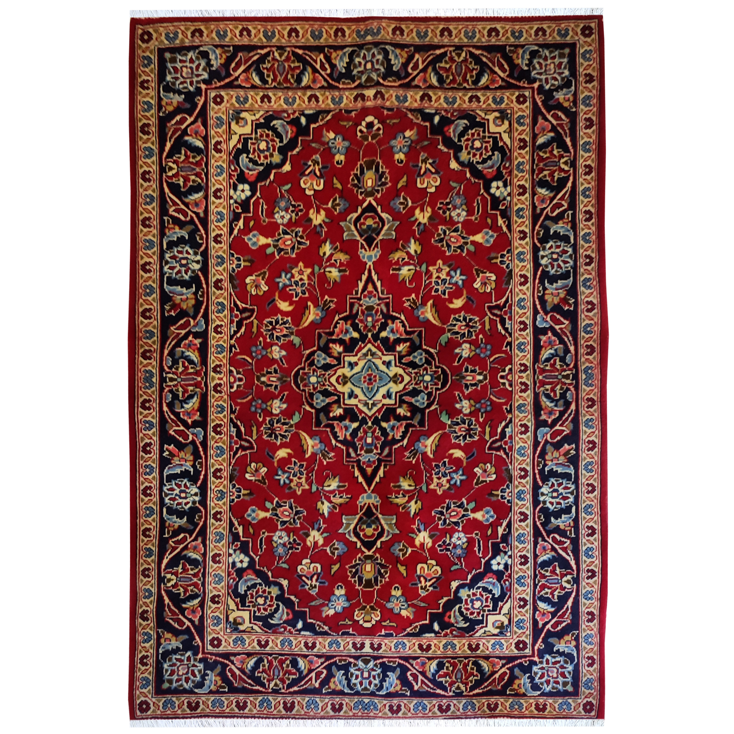 فرش قدیمی دستبافت یک و نیم متری طرح ترنج کد 2