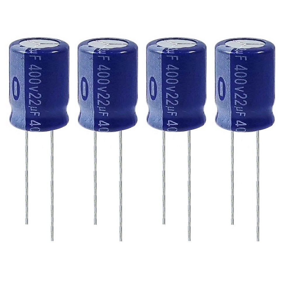 خازن الکترولیت 22 میکروفاراد 400 ولت آکسبوم مدل TEC-22400 بسته 4 عددی