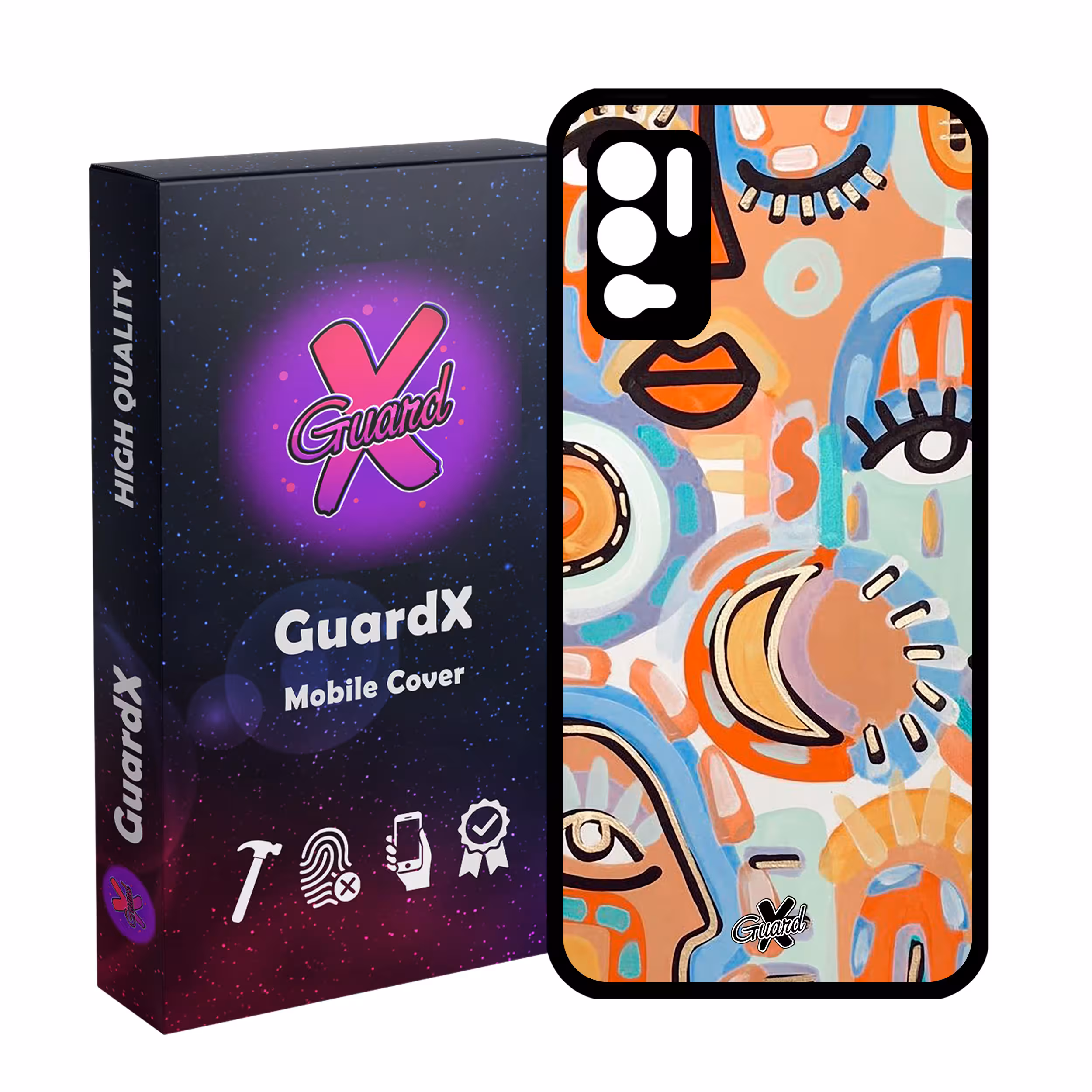 کاور گارد ایکس طرح چهره مدل Glass10431 مناسب برای گوشی موبایل شیائومی Redmi Note 10 5G/Poco M3 Pro /Redmi Note 10T 5G