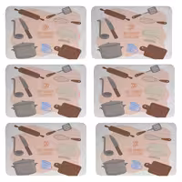 زیربشقابی طرح آشپزخانه کد 8148 بسته 6 عددی