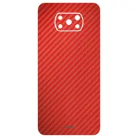 برچسب پوششی سلبیت مدل  3D RED Carbon fiber Texture مناسب برای گوشی موبایل شیائومی Poco X3 NFC