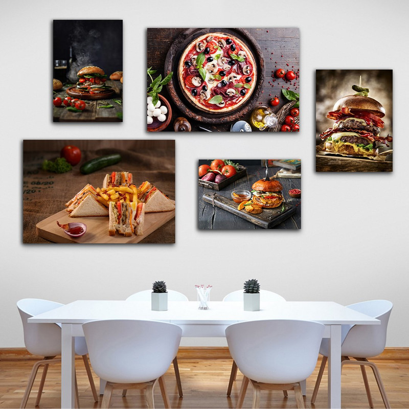 تابلو شاسی دنیای قابطرح فست فود و رستوران مدل SH-675 مجموعه 5 عددی | دنیای قاب