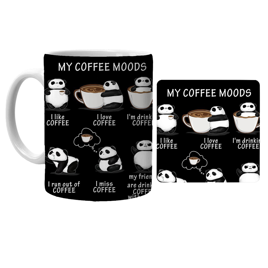 ماگ مدل پاندا کد xd9 به همراه زیرلیوانی