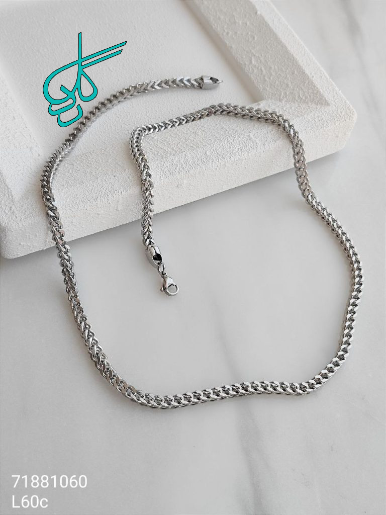 خرید گردنبند استیل مکعبی رنگ ثابت با کیفیت ضد حساسیت کد 1515301 - ردگل