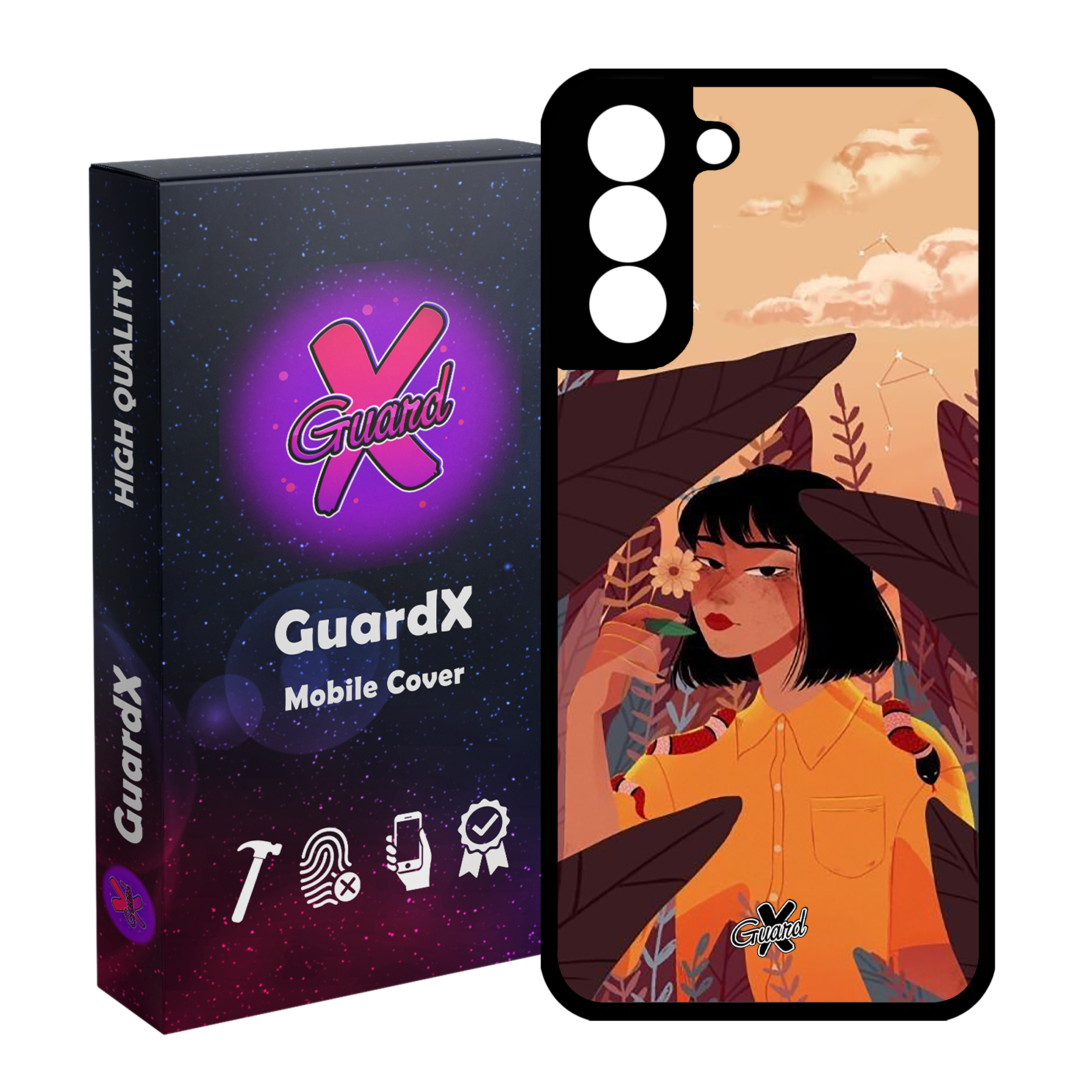 کاور گارد ایکس طرح Girl مدل Glass10327 مناسب برای گوشی موبایل سامسونگ Galaxy S21 FE